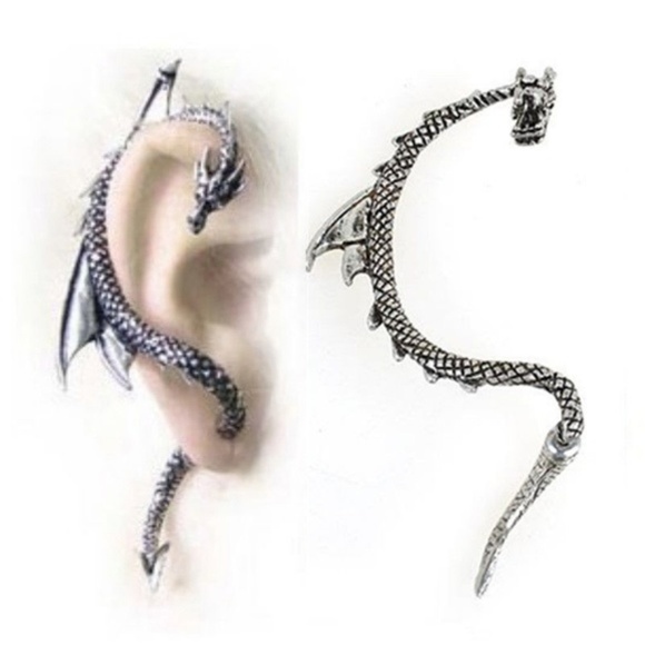 Jewelry - Dragon Antique Silver Pewter Cuff Wrap Earring
